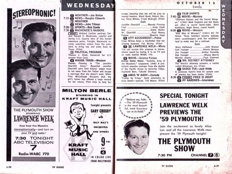 1958 tv series|1958 59 tv schedule.